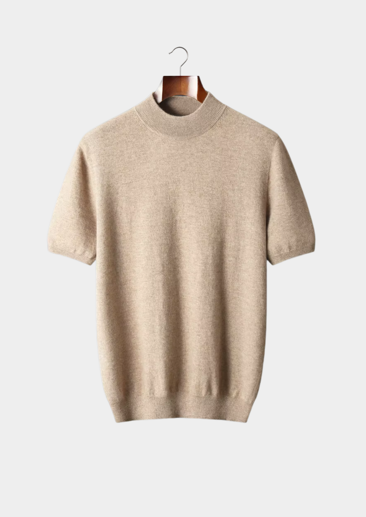 Premium Cashmere Mock Neck T-Shirt by SATRI & CO. – product view 15