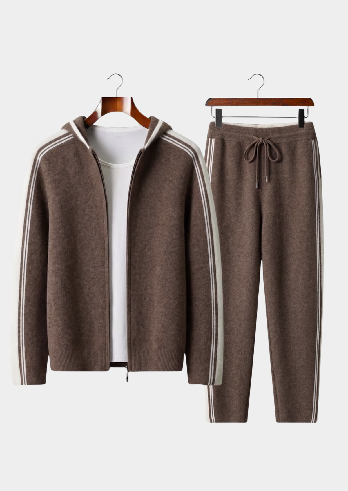 Pure Extra-Fine Merino Wool Dark Mocha Damien Set by SATRI & CO. – product view 1