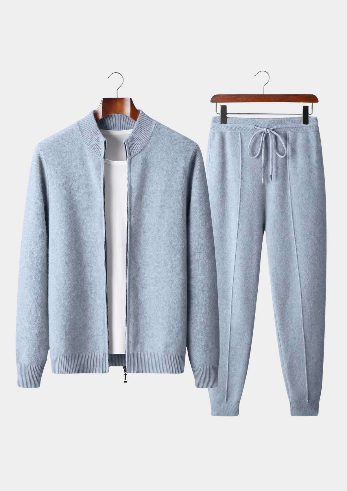 Pure Extra-Fine Merino Wool Light Blue Luzzo Set by SATRI & CO. – product view 1