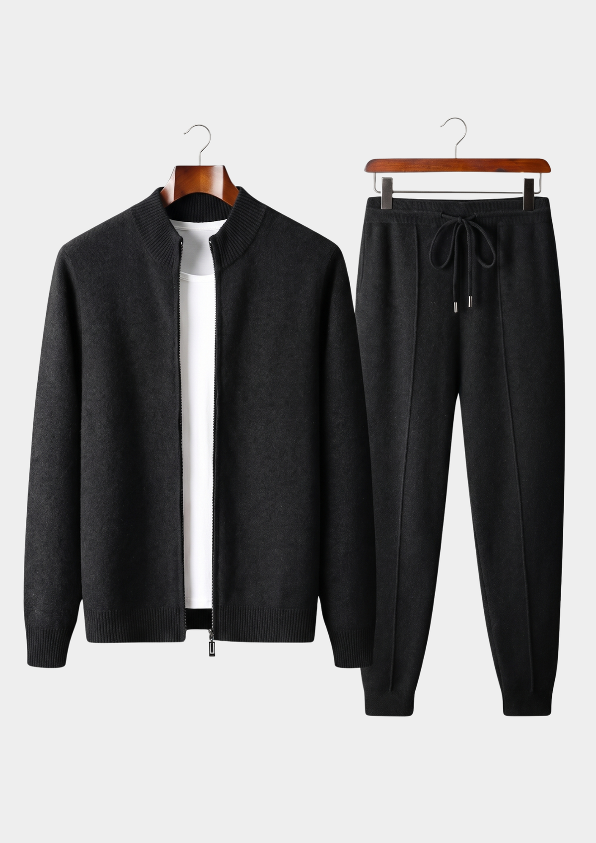 Pure Extra-Fine Merino Wool Black Luzzo Set by SATRI & CO. – product view 1