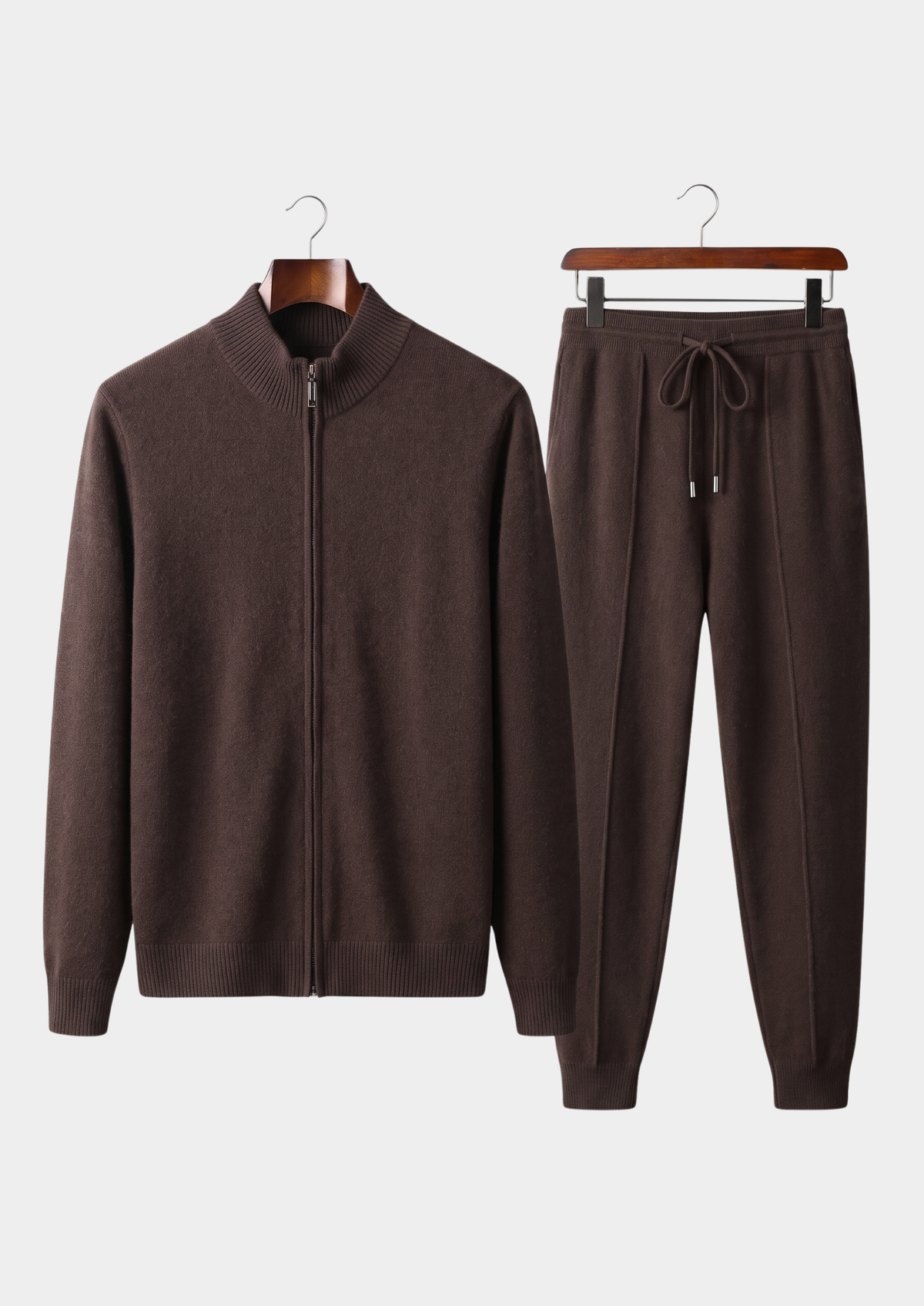 Pure Extra-Fine Merino Wool Dark Brown Luzzo Set by SATRI & CO. – product view 1