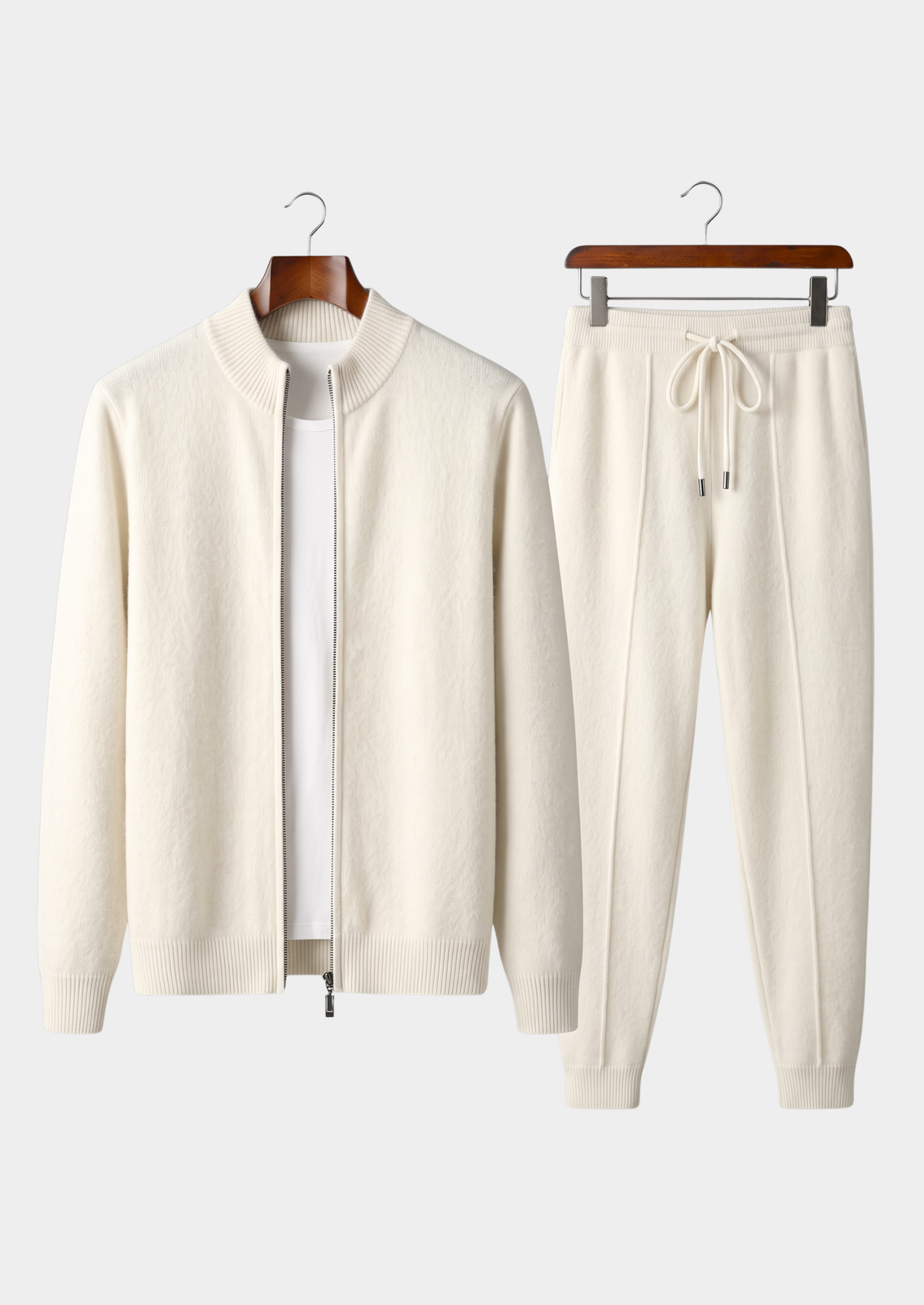 Pure Extra-Fine Merino Wool Cream White Luzzo Set by SATRI & CO. – product view 1