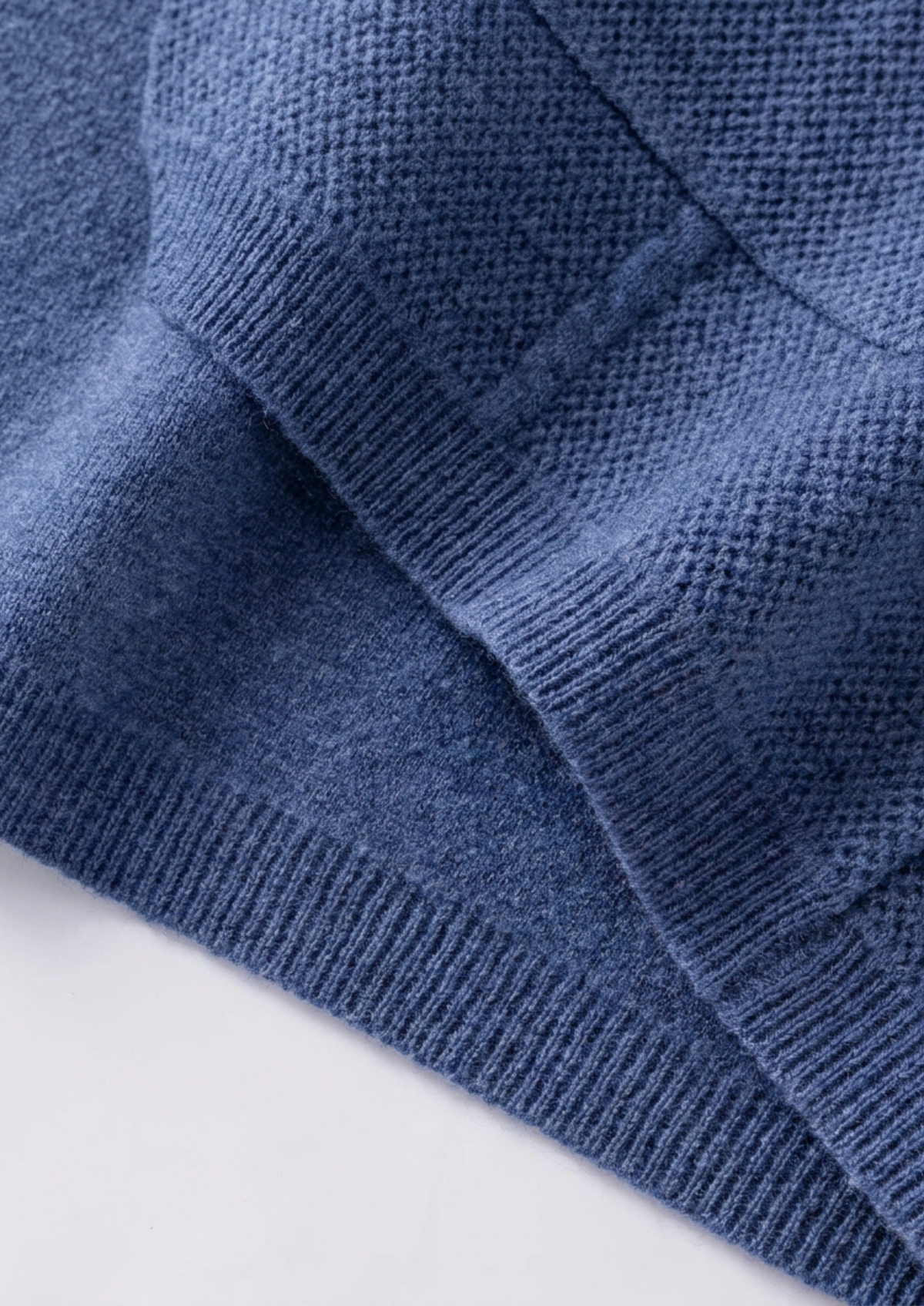 Pure Extra-Fine Merino Wool Sea Blue Button Overshirt by SATRI & CO. – product view 8