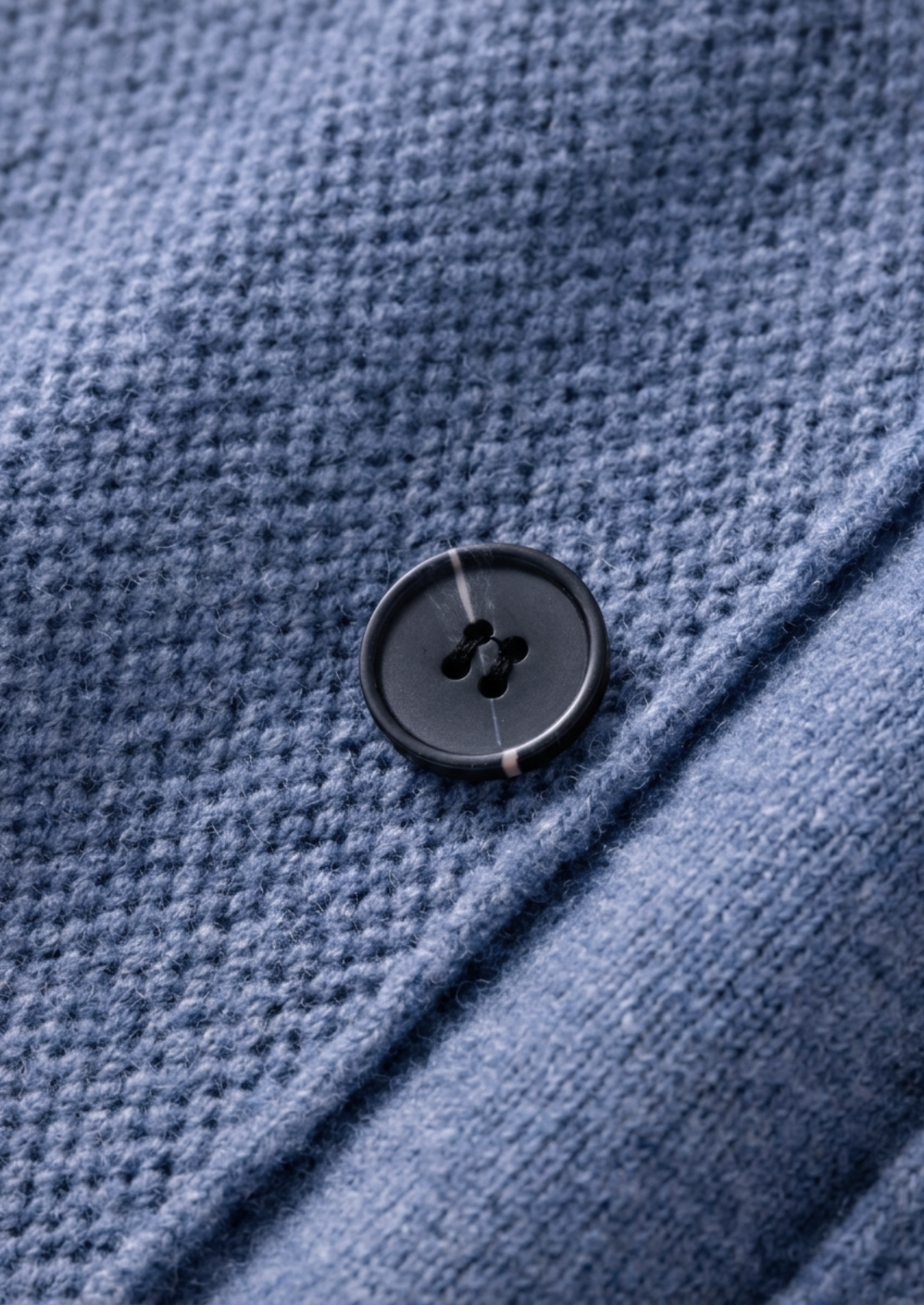 Pure Extra-Fine Merino Wool Sea Blue Button Overshirt by SATRI & CO. – product view 3