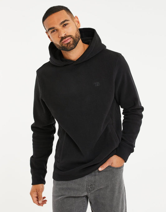 Men's Microfleece Overhead Hoodie in Black | SATRI